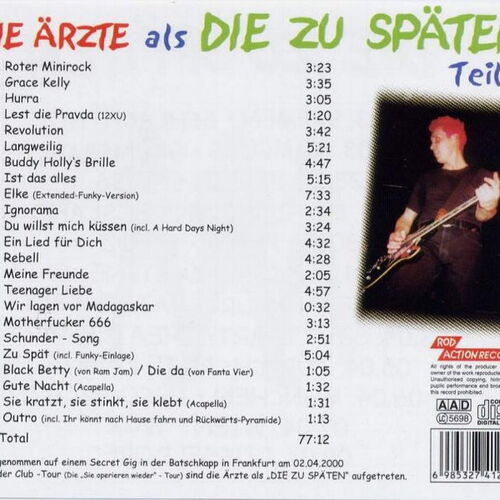 Die Ärzte - als Die Zu Späten Teil 2